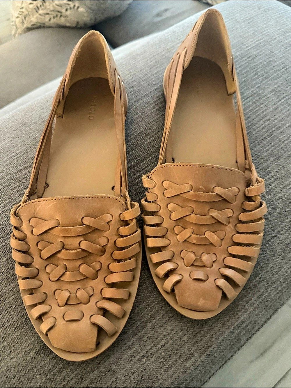 Nisolo Huarache Sandal Leather Flats Brown US 12